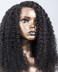 Natural 3A/3B Burmese Curly Textured 13*6*1 Swiss Lace Front Wig 150% Density T Part