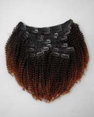 Ombre Full Head Set Coily Clip-in Extensions (3c/4a)