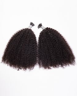 Natural Color Coily Itips Hair Extensions