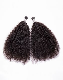 Natural Color Curly Itips Hair Extensions