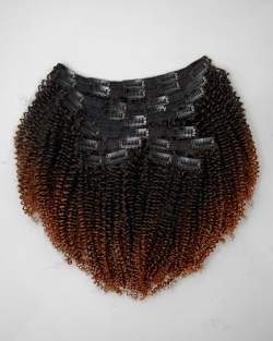 Ombre Full Head Set Coily Clip-in Extensions (3c/4a)