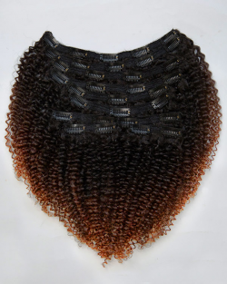 Ombre Full Head Set Curly Clip-in Extensions (3b/3c)